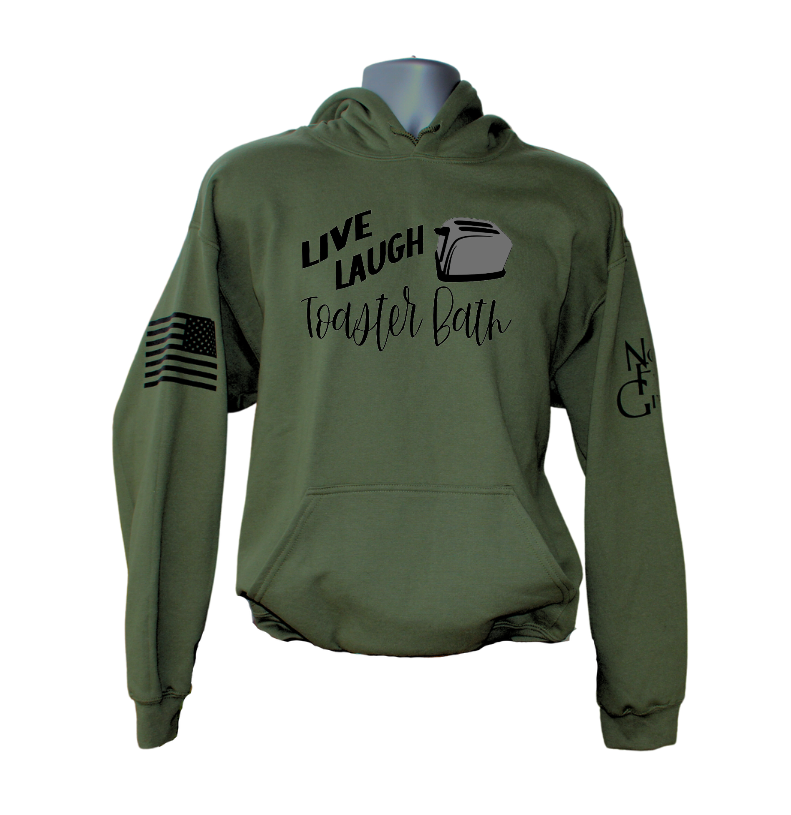 Live Laugh Toaster Bath Hoodie