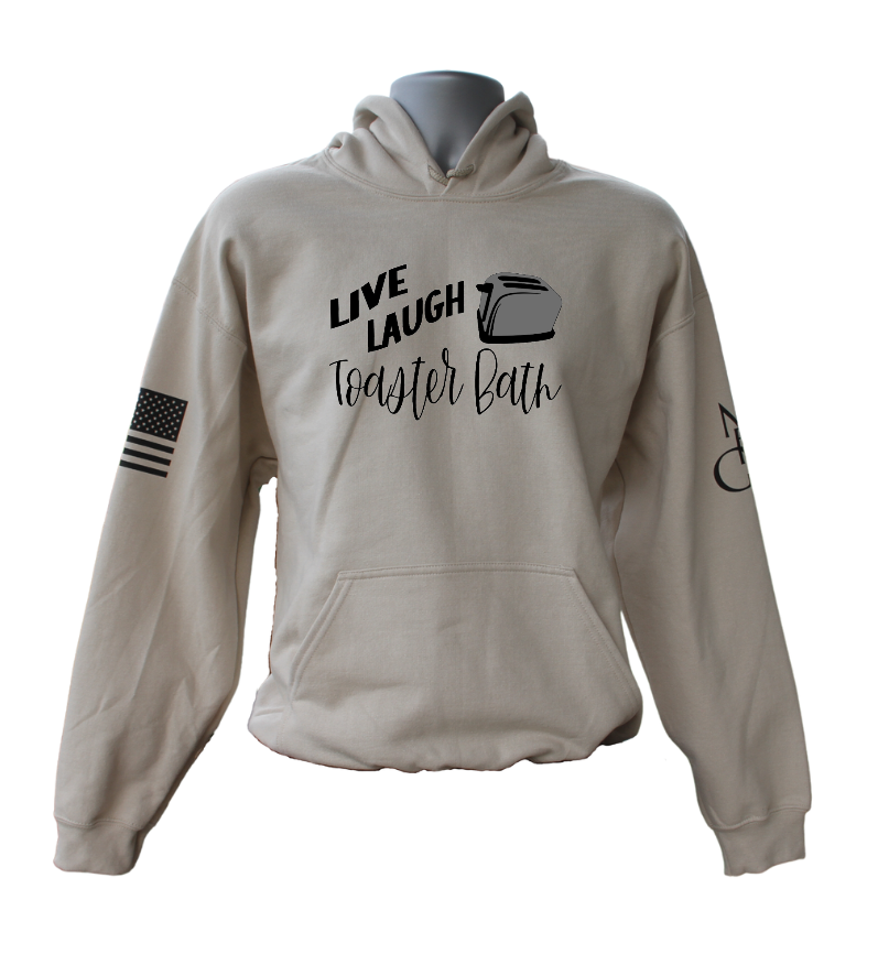 Live Laugh Toaster Bath Hoodie